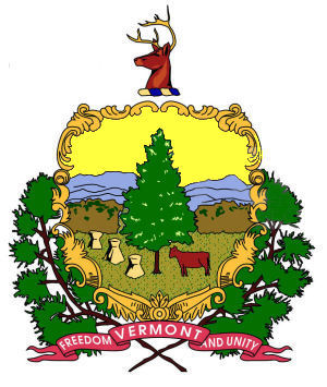 Vermont state coat of arms; crest; motto and badge