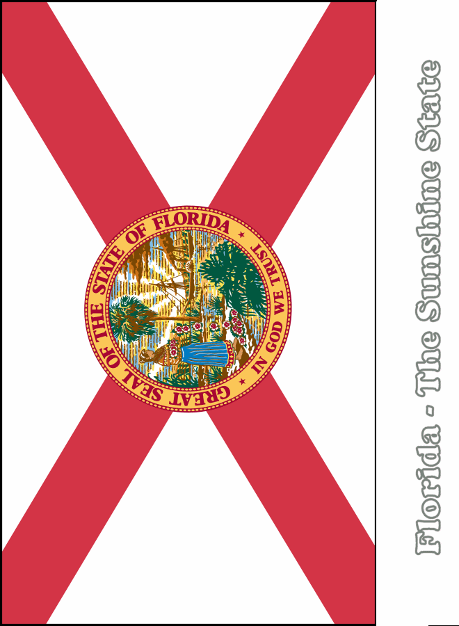 Large, Vertical, Printable Florida State Flag, from