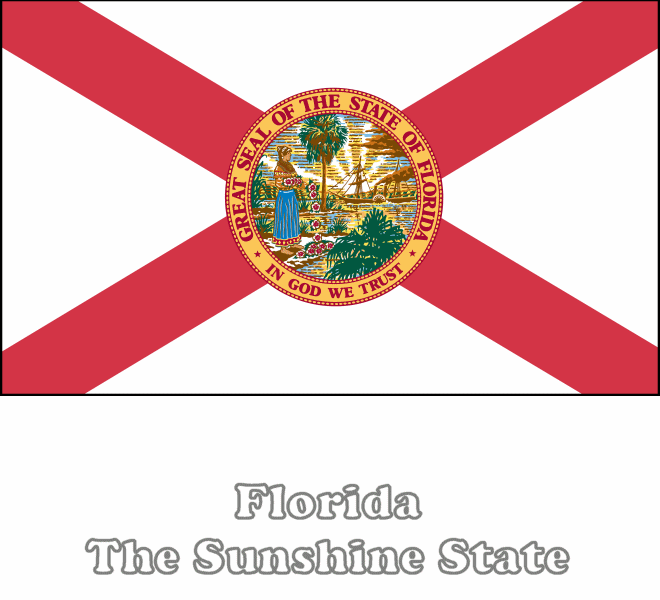 Large, Horizontal, Printable Florida State Flag, from