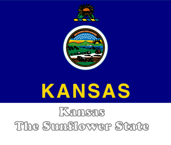 Large, Horizontal, Printable Kansas State Flag, from