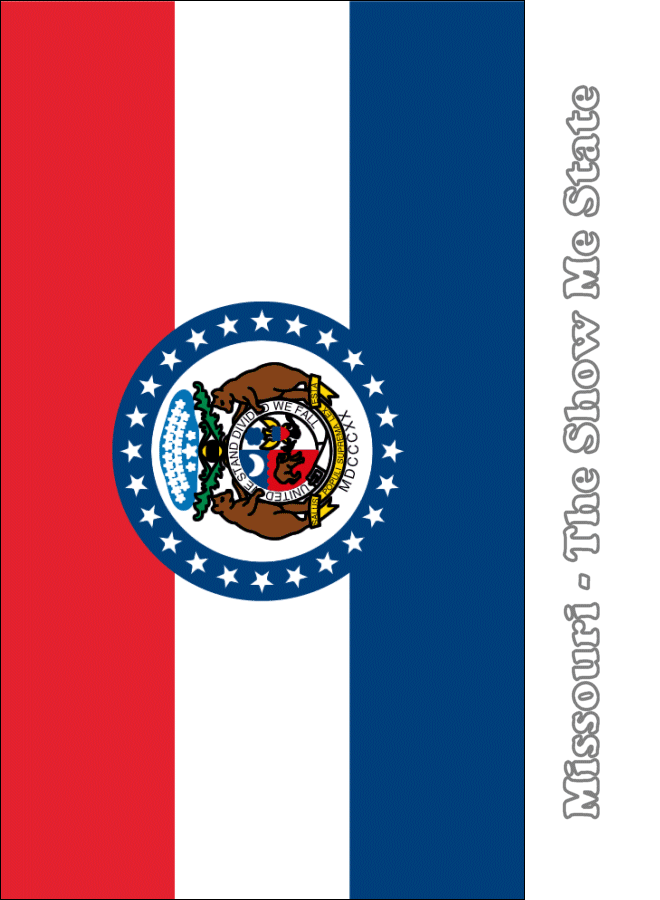 Large, Vertical, Printable Missouri State Flag, from