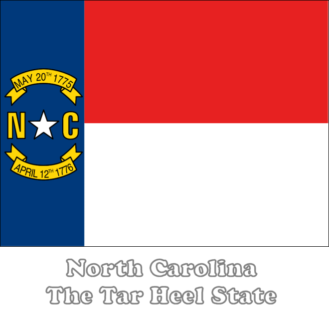 Large, Horizontal, Printable North Carolina State Flag, from