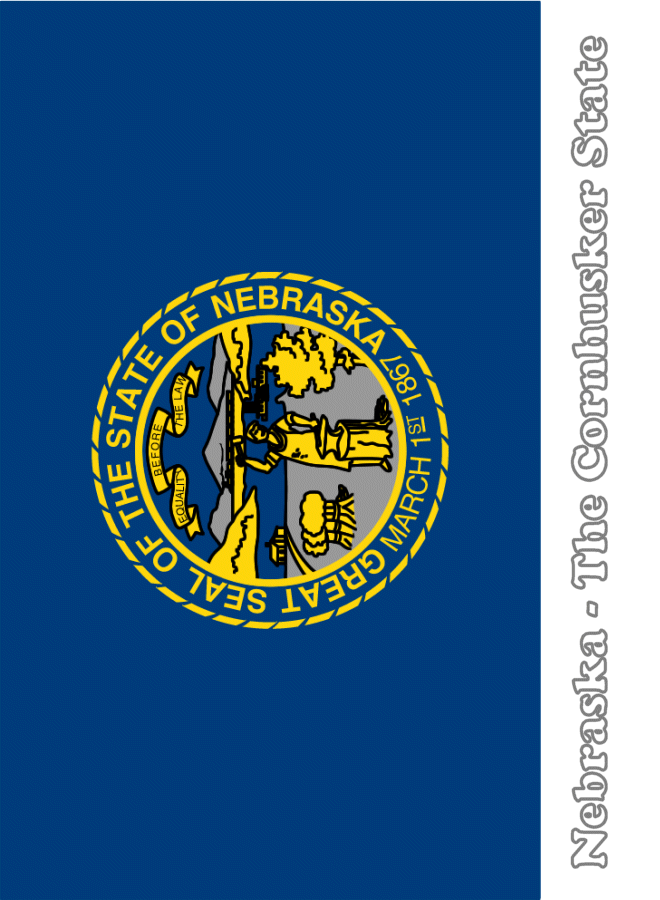 Large Vertical Printable Nebraska State Flag From NETSTATE COM